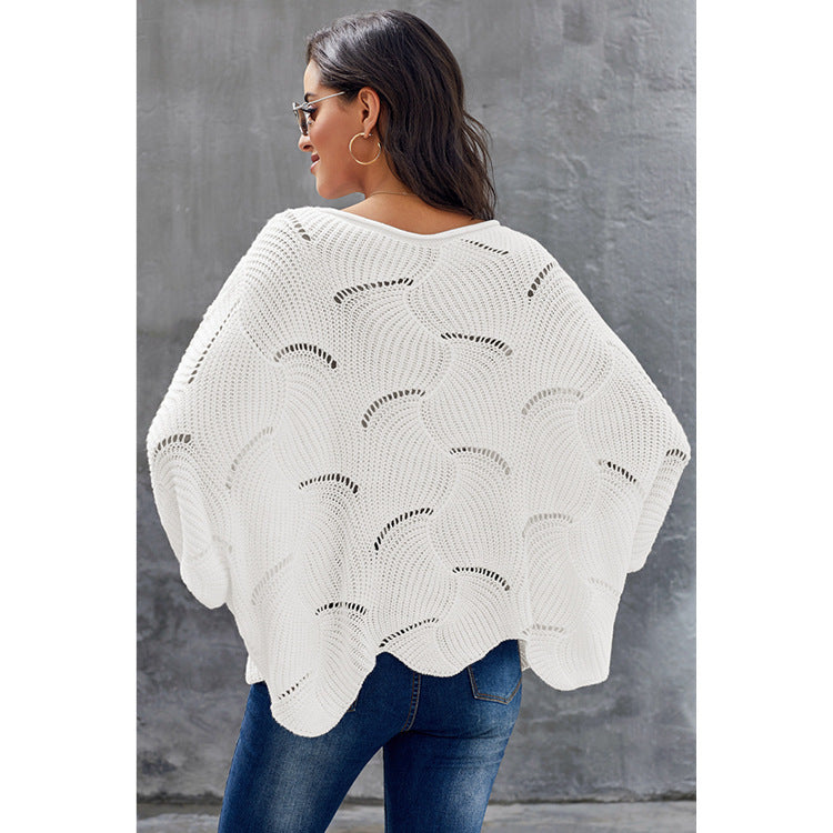 Airy knit sweater for women with wave design Lune London