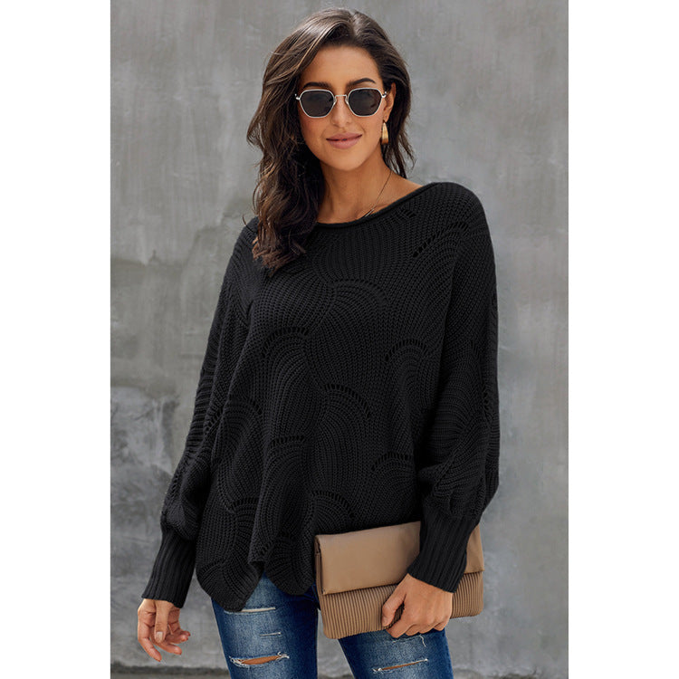 Airy knit sweater for women with wave design Lune London