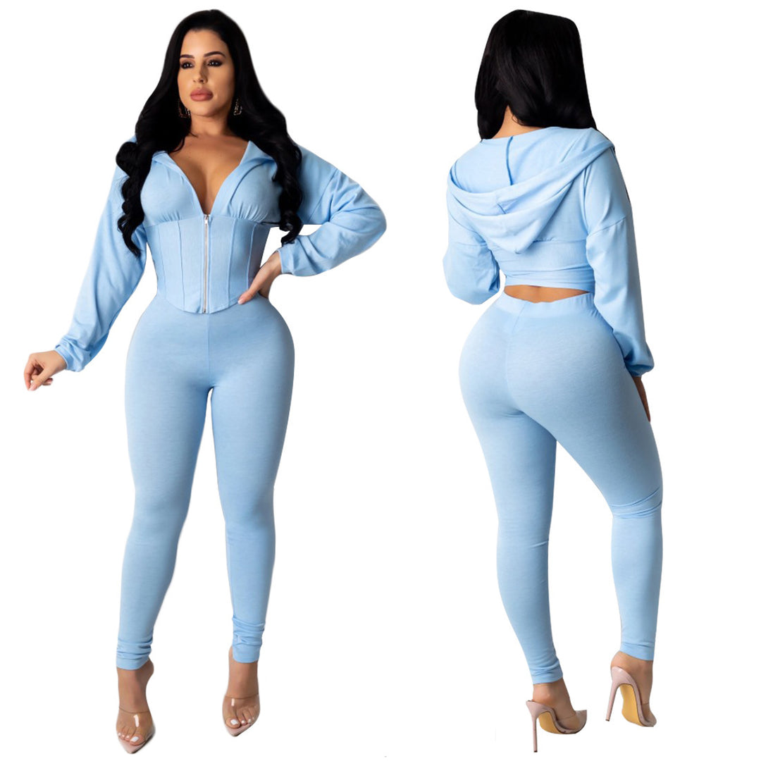 Ladies fitted romper with hood and tailored cut Lune London