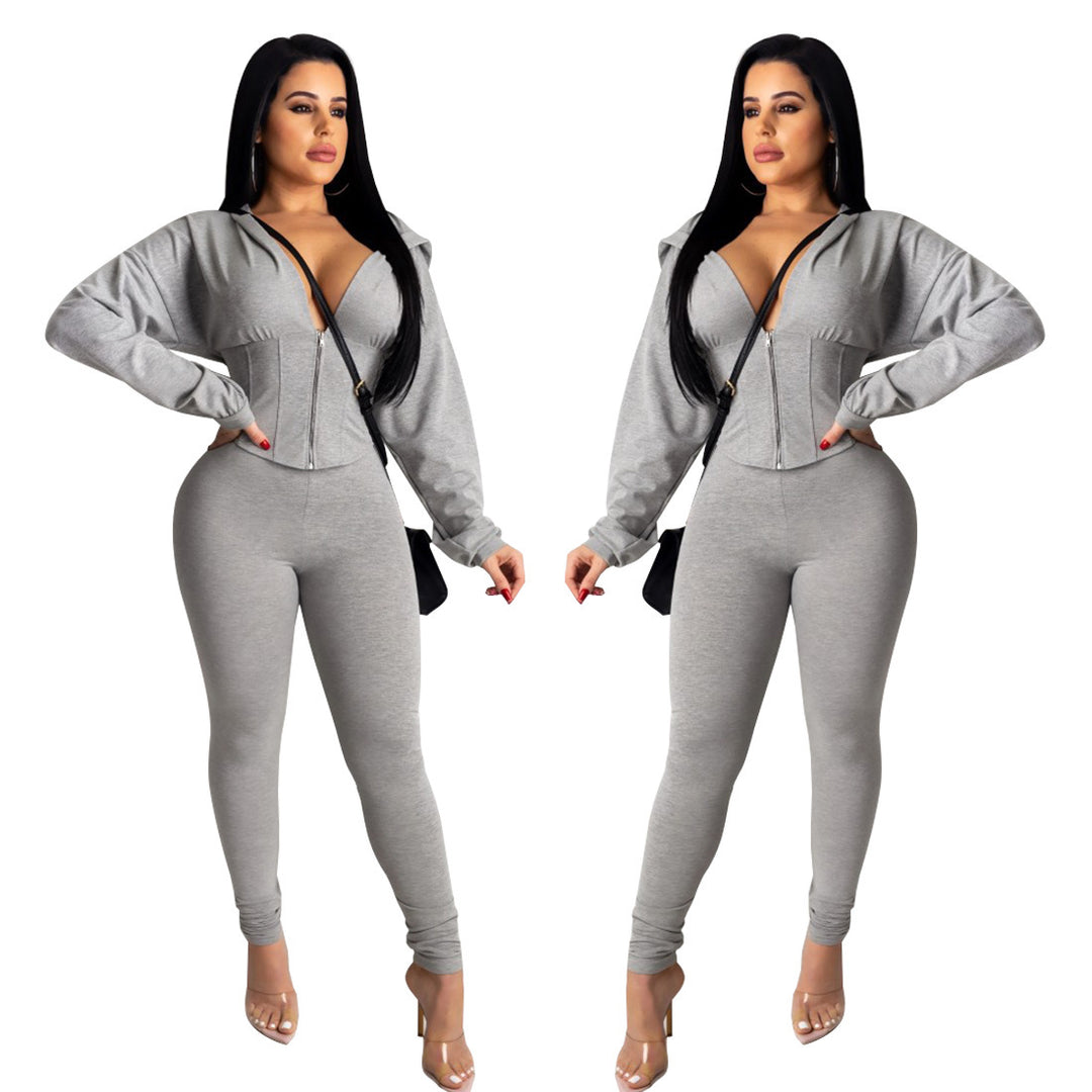 Ladies fitted romper with hood and tailored cut Lune London