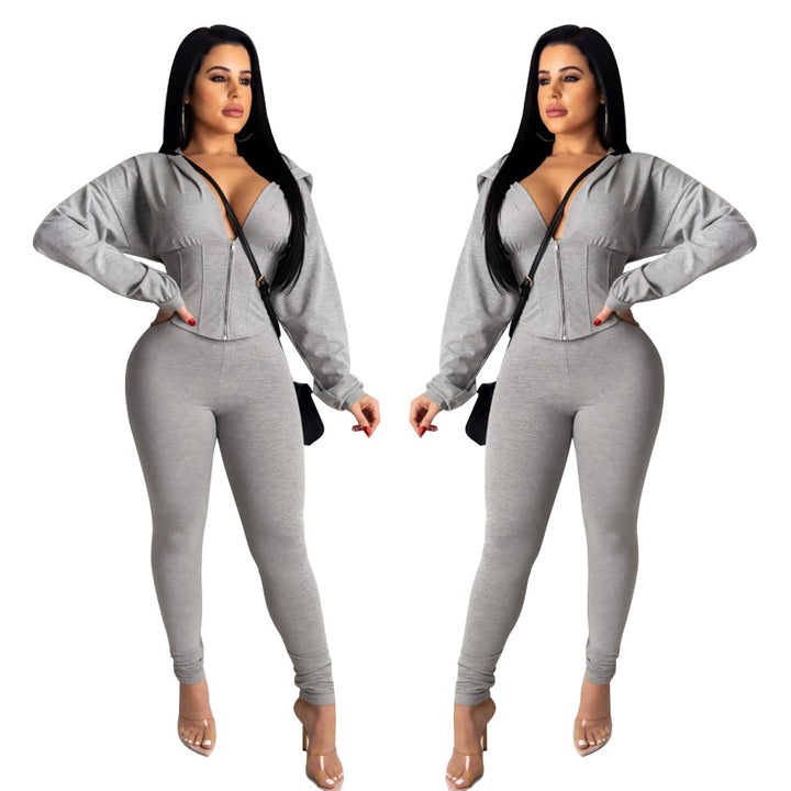 Ladies fitted romper with hood and tailored cut Lune London