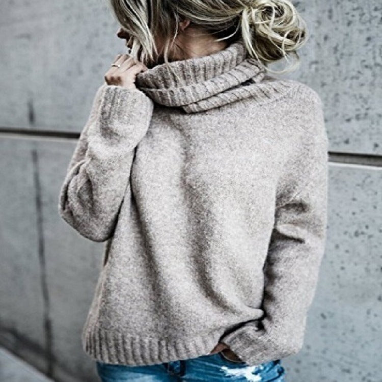 Chunky knit sweater for women with high collar and relaxed fit Lune London