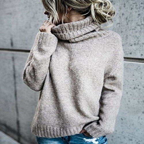 Chunky knit sweater for women with high collar and relaxed fit Lune London