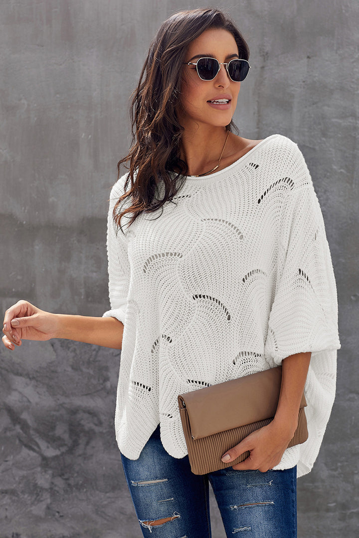 Airy knit sweater for women with wave design Lune London