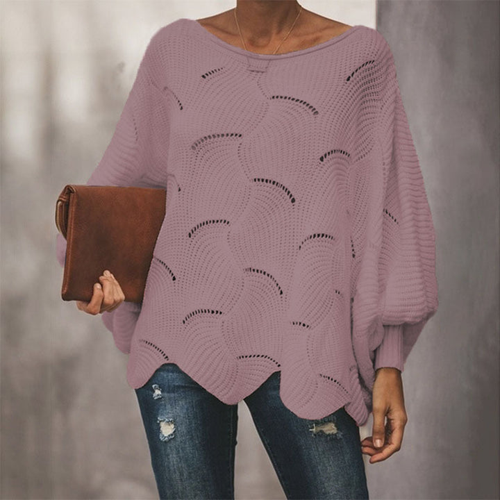 Casual knitted sweater for women with a unique wavy pattern Lune London