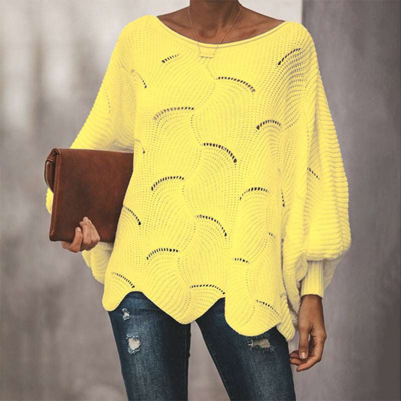 Casual knitted sweater for women with a unique wavy pattern Lune London
