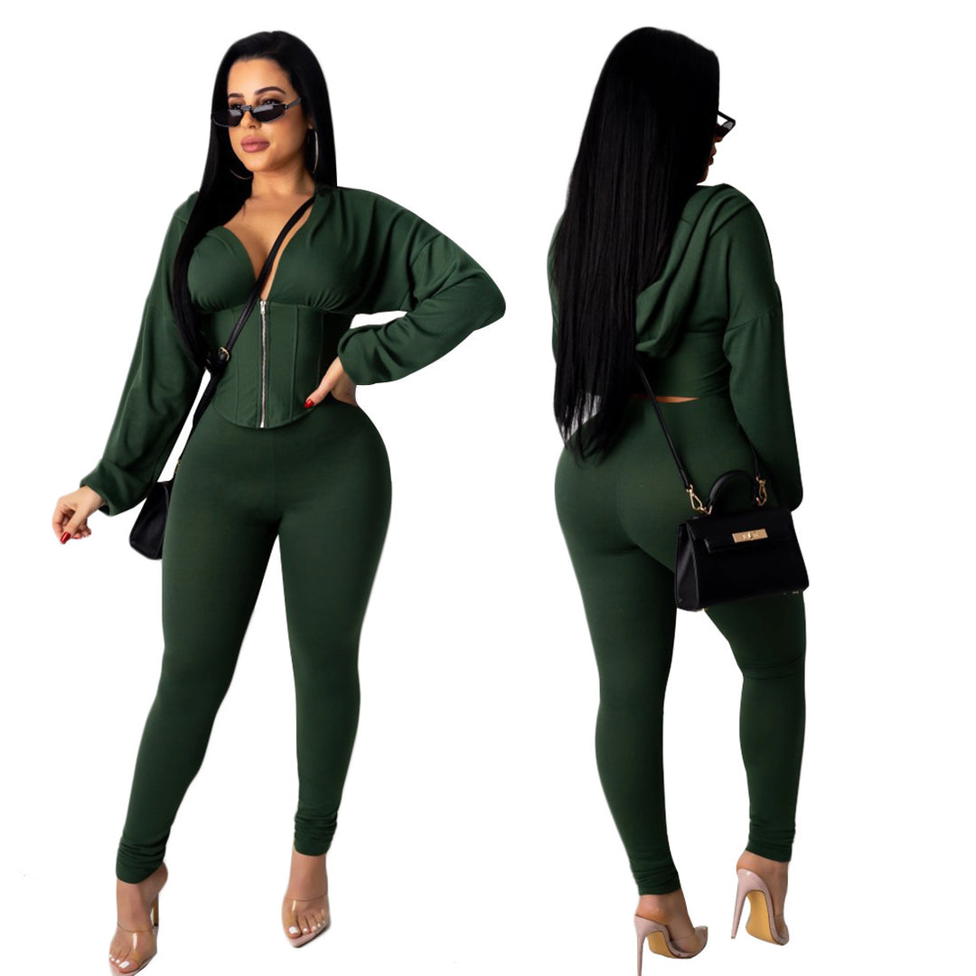 Ladies fitted romper with hood and tailored cut Lune London