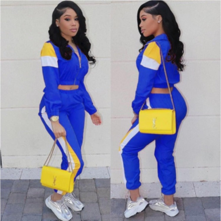 Women Elegant sports set with a trendy crop-top and slim joggers Lune London