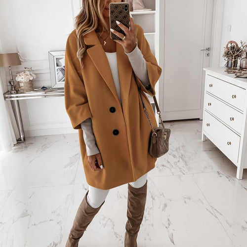 Women Elegant Oversized Wool Jacket Lune London