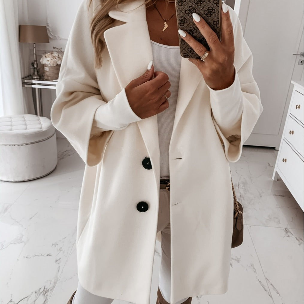 Women Elegant Oversized Wool Jacket Lune London