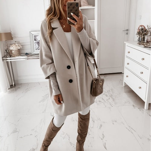 Women Elegant Oversized Wool Jacket Lune London