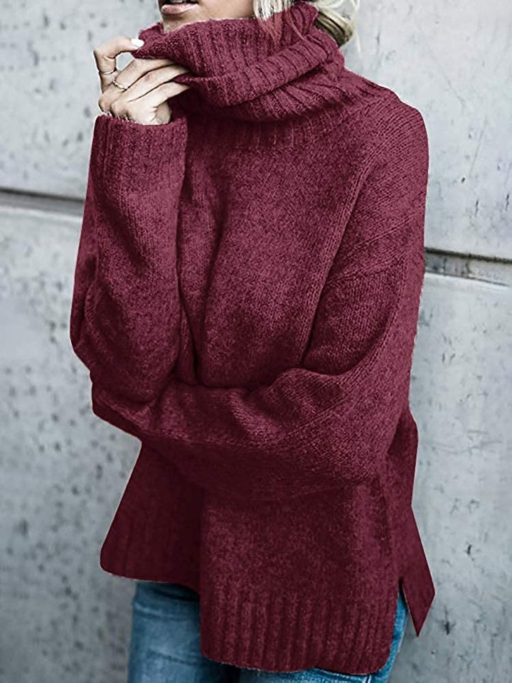 Chunky knit sweater for women with high collar and relaxed fit Lune London