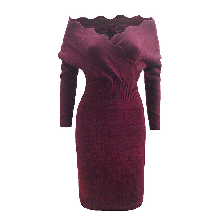 Women's knit dress with off-the-shoulder design and fitted cut Lune London