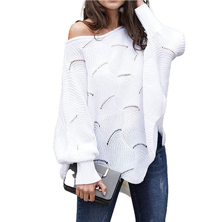 Casual knitted sweater for women with a unique wavy pattern Lune London