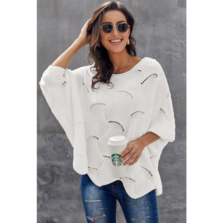 Airy knit sweater for women with wave design Lune London
