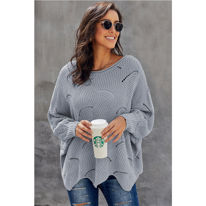 Airy knit sweater for women with wave design Lune London