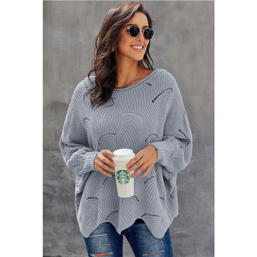 Airy knit sweater for women with wave design Lune London