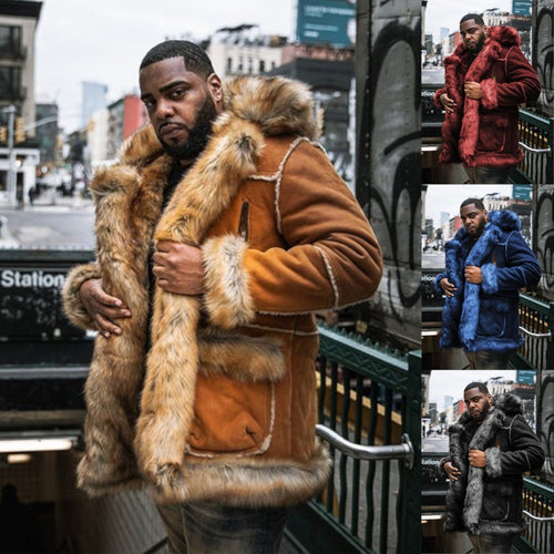 Men’s Sheepskin Coat with Faux Fur Collar – Warm & Stylish | Lune London