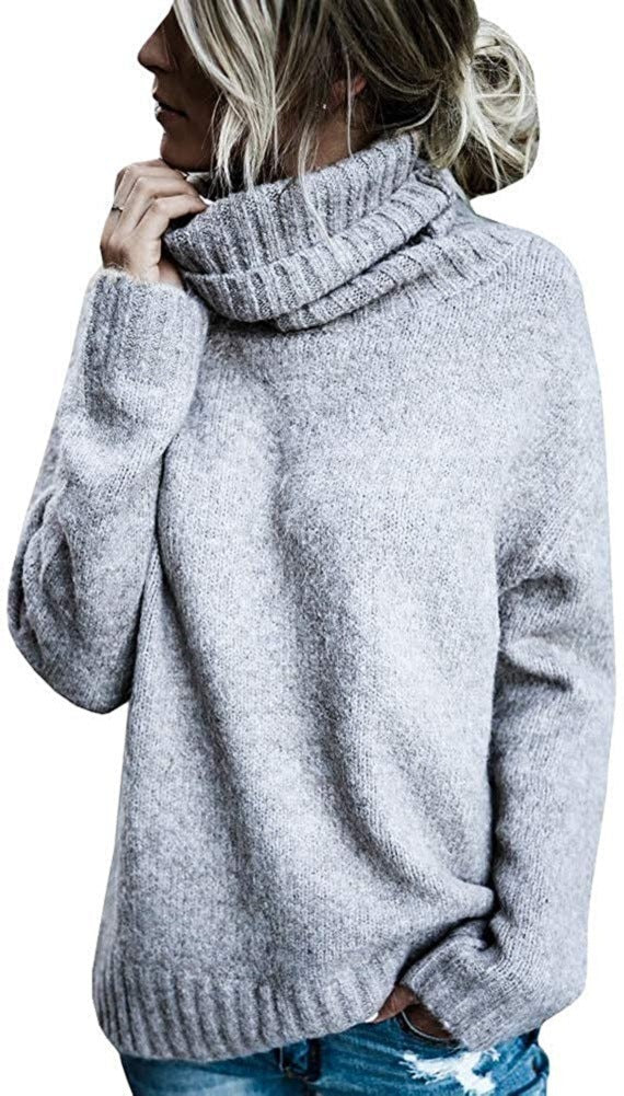 Chunky knit sweater for women with high collar and relaxed fit Lune London