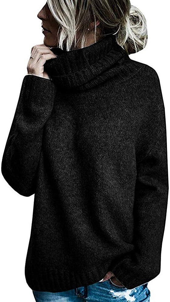 Chunky knit sweater for women with high collar and relaxed fit Lune London