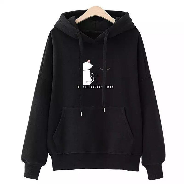 Women's hoodie with cute cat design and casual fit Chic & Stil