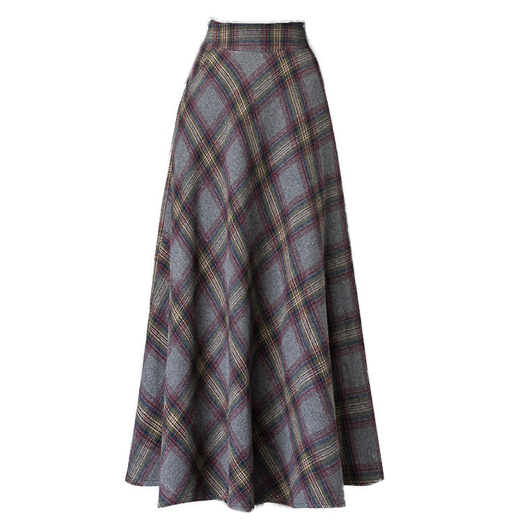 Lune London | Women's Elegant Checkered Skirt Wool Mix