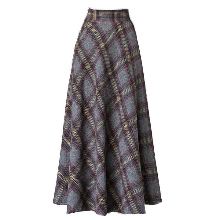 Lune London | Women's Elegant Checkered Skirt Wool Mix