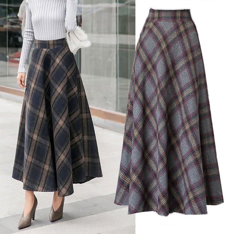 Lune London | Women's Elegant Checkered Skirt Wool Mix