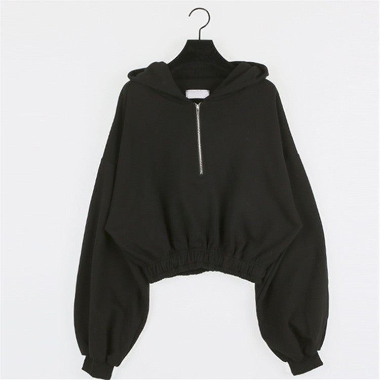 Sweat-shirt court pour femmes avec fermeture éclair Chic & Stil