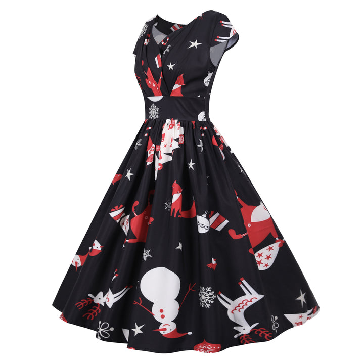 Robe swing pour femmes avec motif festif et jupe évasée Chic & Stil