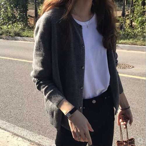 Ladies cardigan with fine texture and elegant button details Lune London