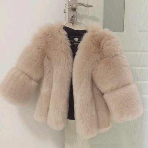 Women Fluffy Faux Fur Coat with Wide Cut Sleeves Lune London