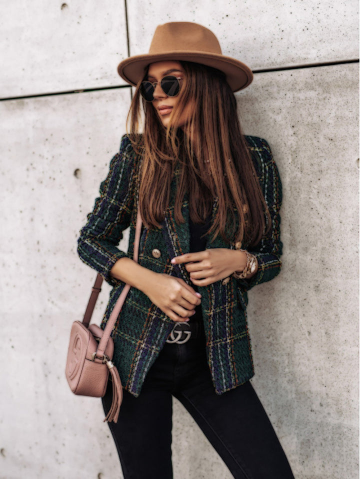 Elegant checked blazer jacket for women Lune London