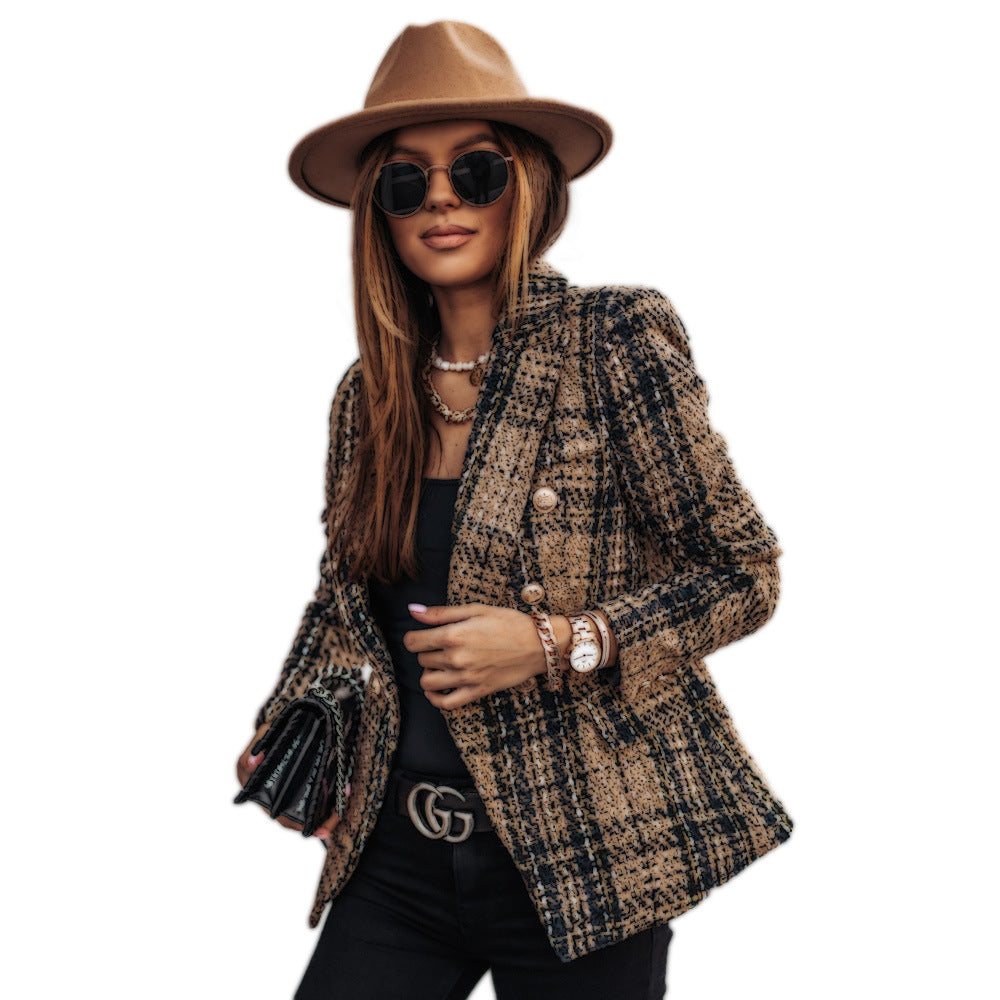 Elegant checked blazer jacket for women Lune London