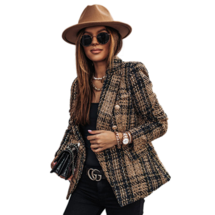 Elegant checked blazer jacket for women Lune London