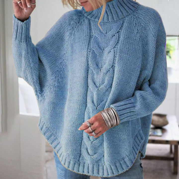 Pull femme avec col haut et design en cable Chic & Stil