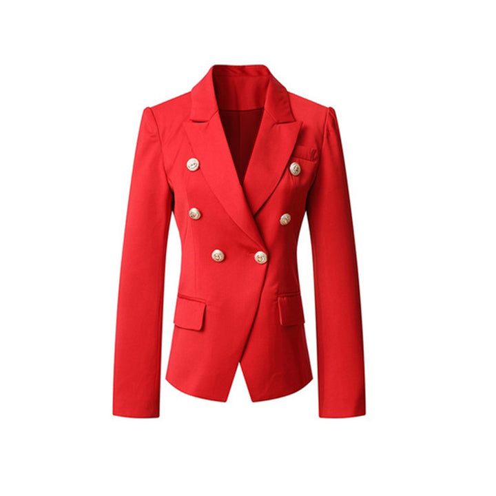 Ladies Elegant Double-Breasted Blazer with Golden Buttons Lune London