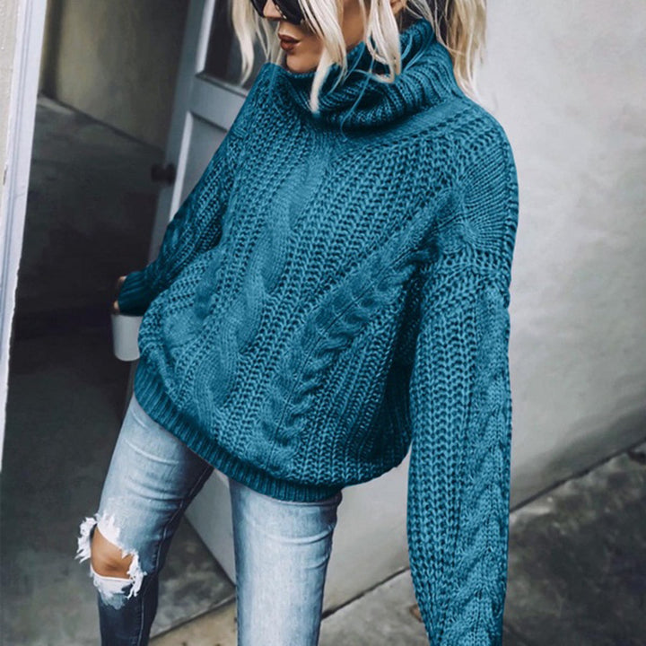 Lune London Women's Knit Sweater with High Collar