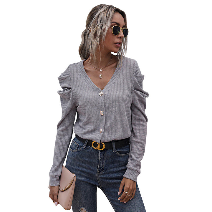 Ladies casual cardigan with flounce sleeves Lune London