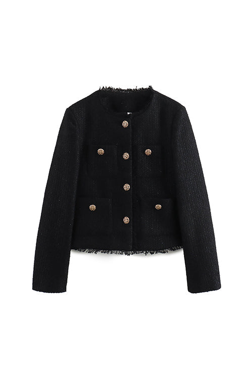 Lune London | Up Frayed Hem Short Tweed Jacket
