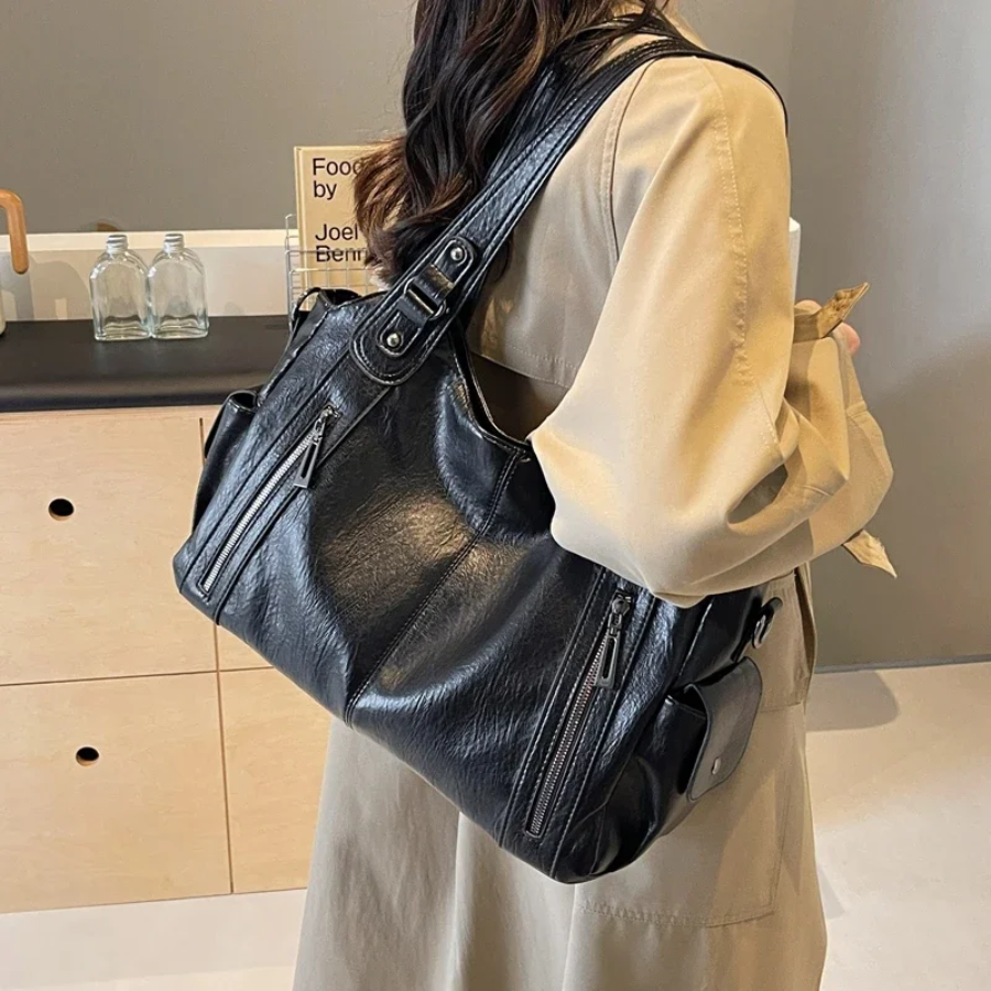 Lune London | Stylish Leather Handbag with Zipper