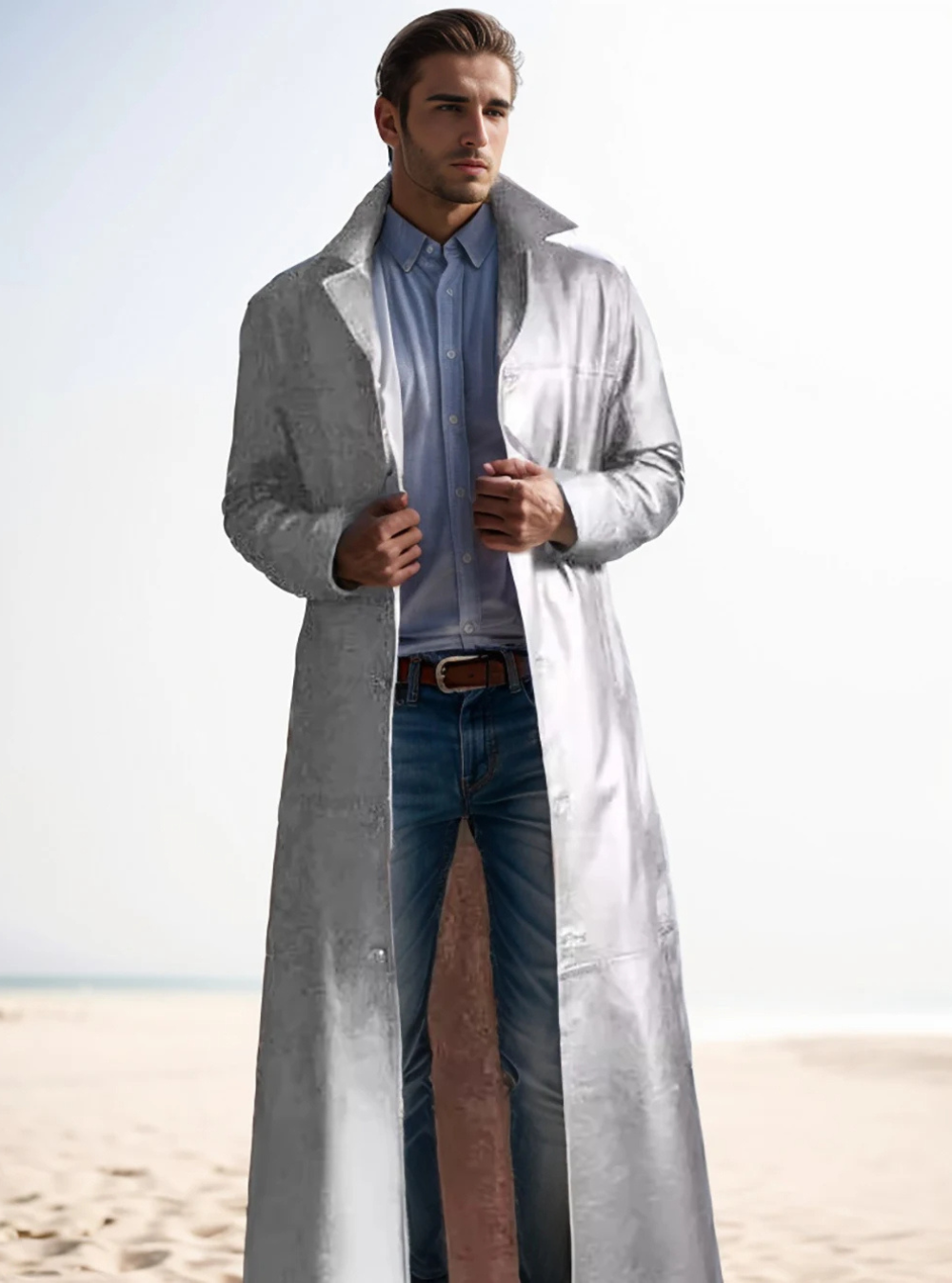 Lune London | Long Leather Coat for Men