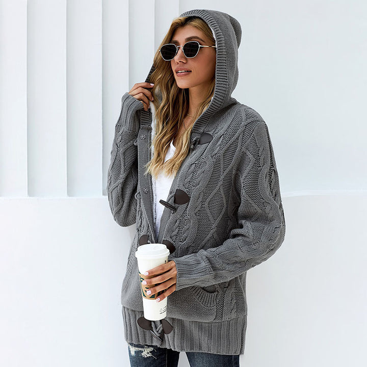 Cardigan pour femmes avec col haut et détails confortables de boutons Chic & Stil