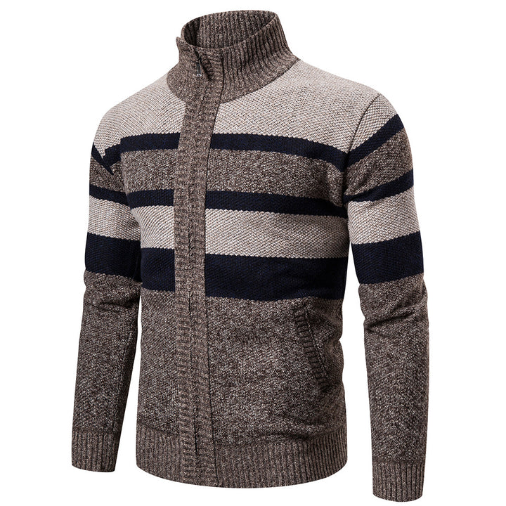 Men's knit jacket with modern high collar Lune London