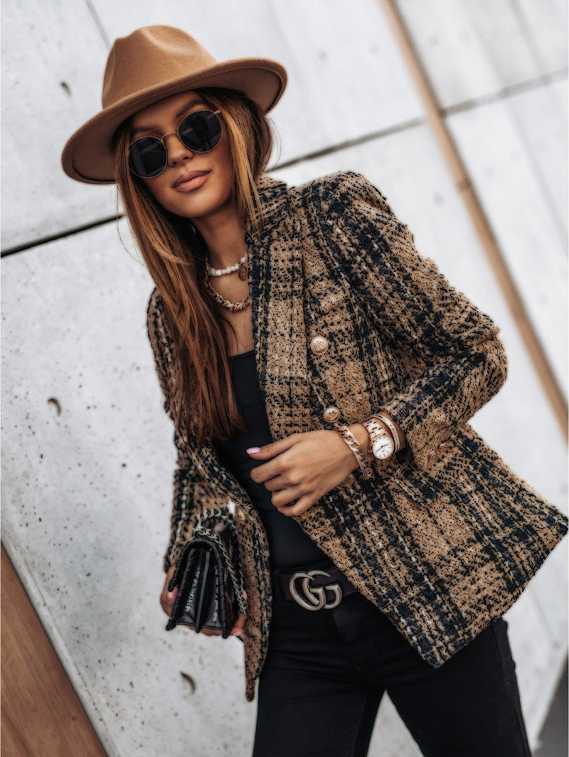 Elegant checked blazer jacket for women Lune London