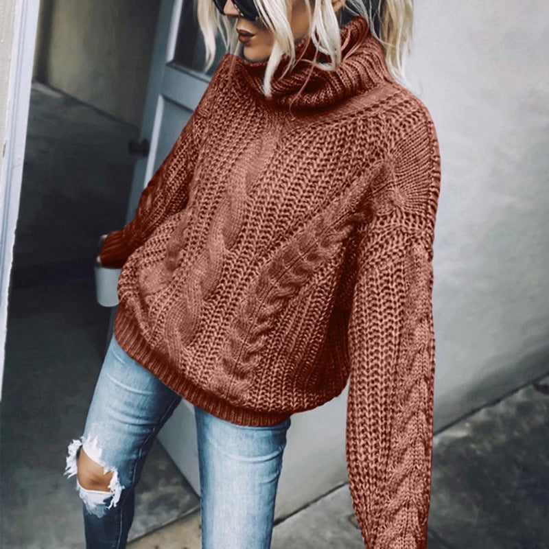 Lune London Women's Knit Sweater with High Collar