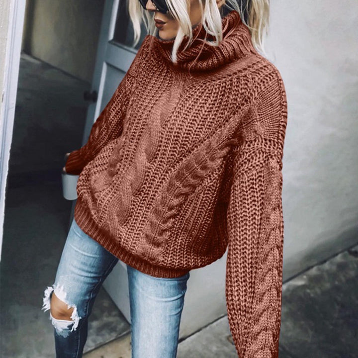 Lune London Women's Knit Sweater with High Collar