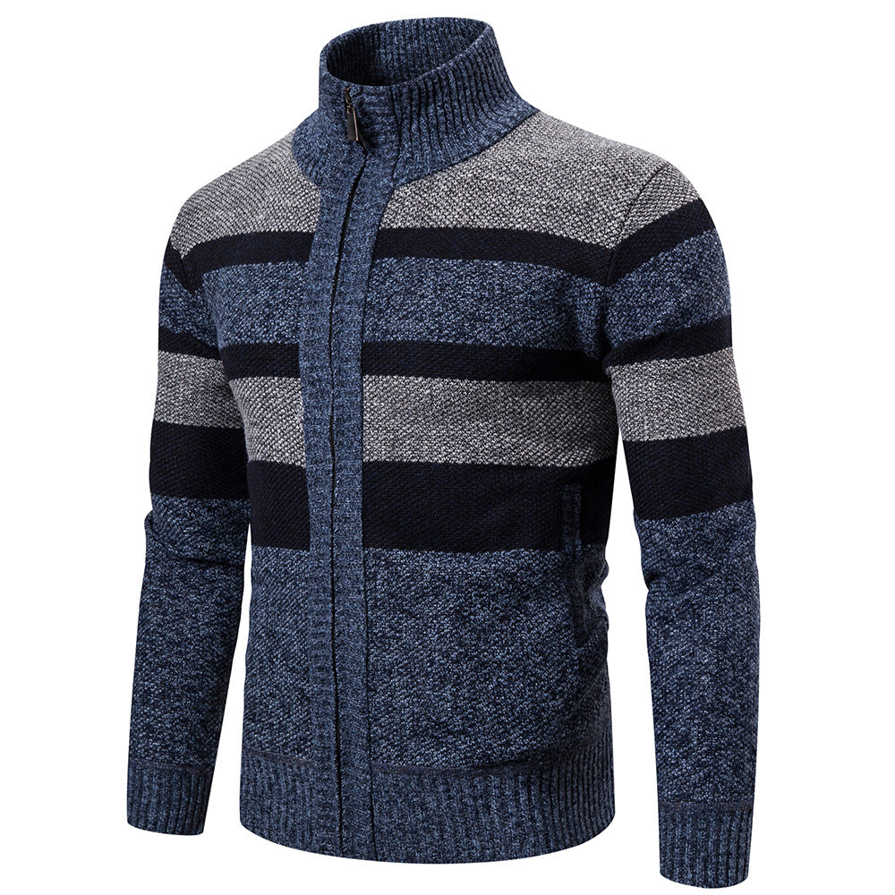 Men's knit jacket with modern high collar Lune London