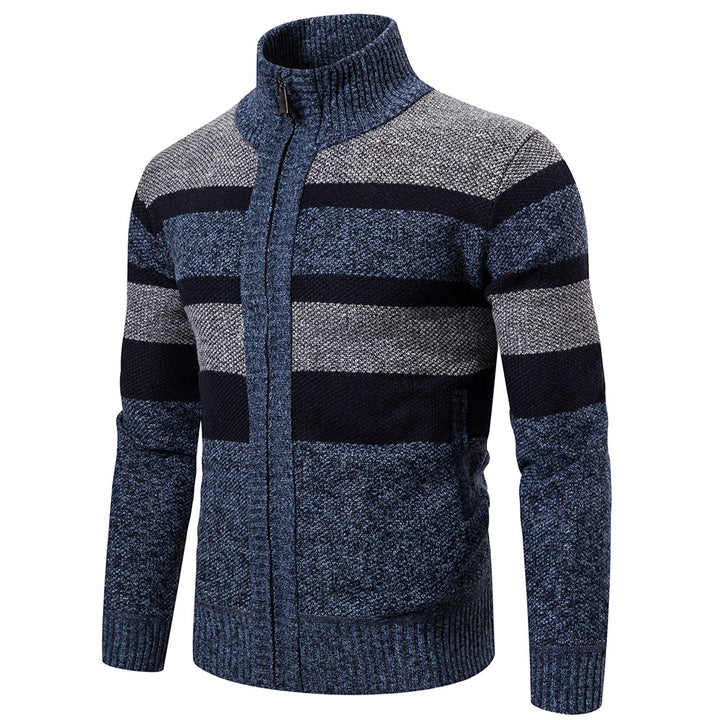 Men's knit jacket with modern high collar Lune London