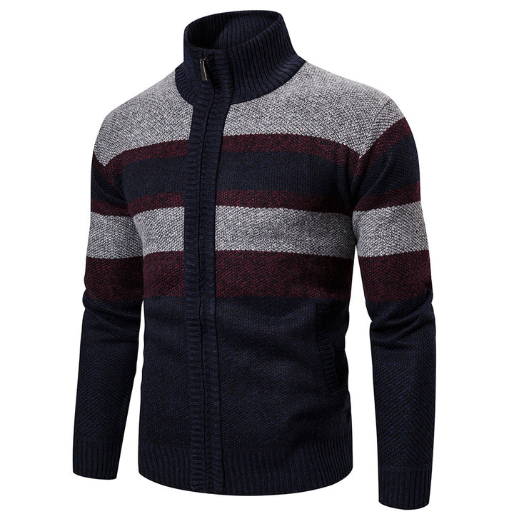 Men's knit jacket with modern high collar Lune London